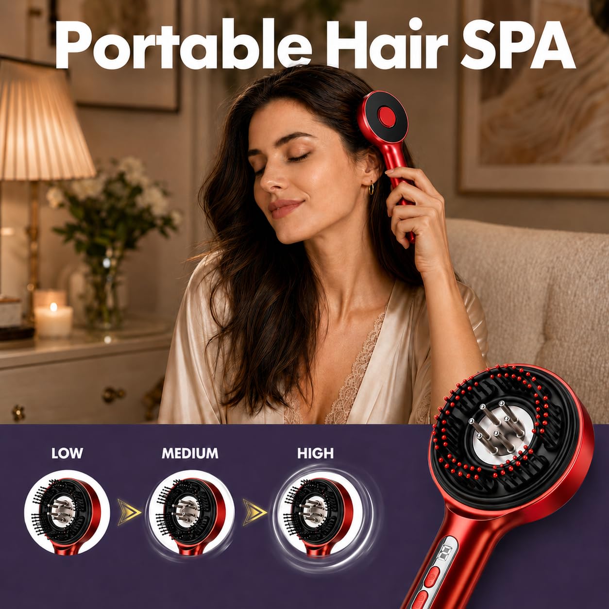 3-in-1 Red Light Scalp Massage Brush