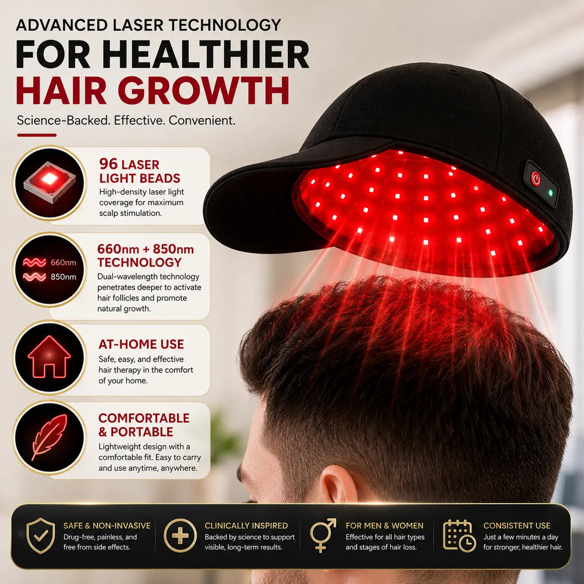 Red Light Therapy Hair Growth Cap